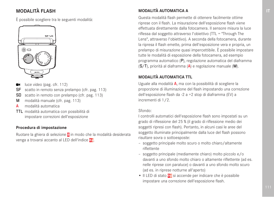 LEICA SF 40 Flash User Manual | Page 113 / 150