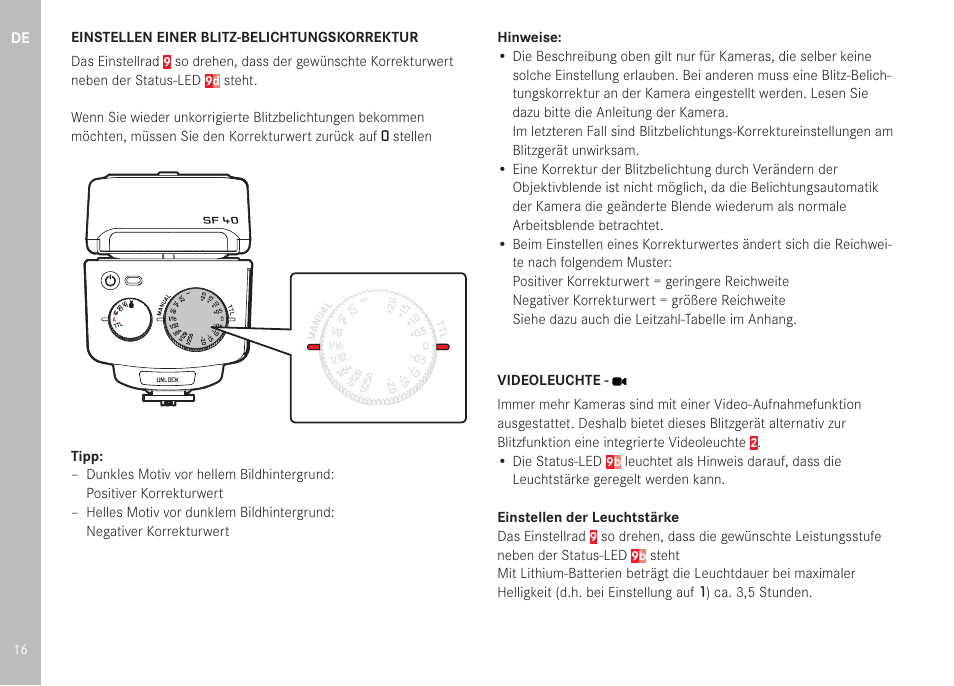 LEICA SF 40 Flash User Manual | Page 18 / 150