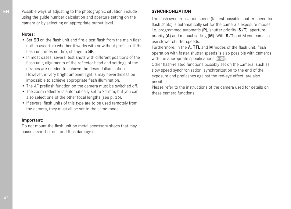 LEICA SF 40 Flash User Manual | Page 44 / 150