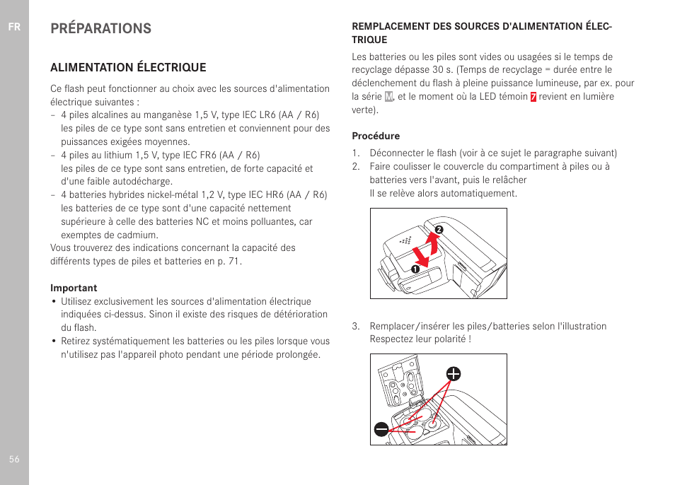 Préparations | LEICA SF 40 Flash User Manual | Page 58 / 150