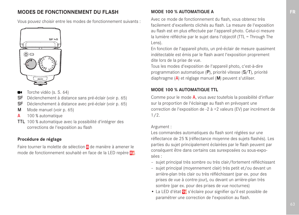 LEICA SF 40 Flash User Manual | Page 65 / 150