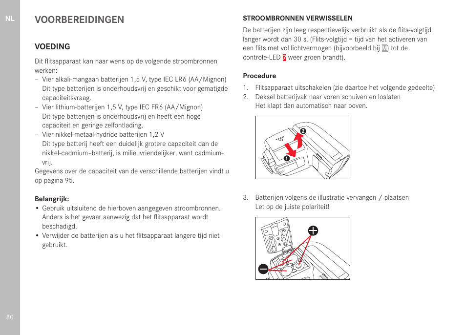 Voorbereidingen | LEICA SF 40 Flash User Manual | Page 82 / 150