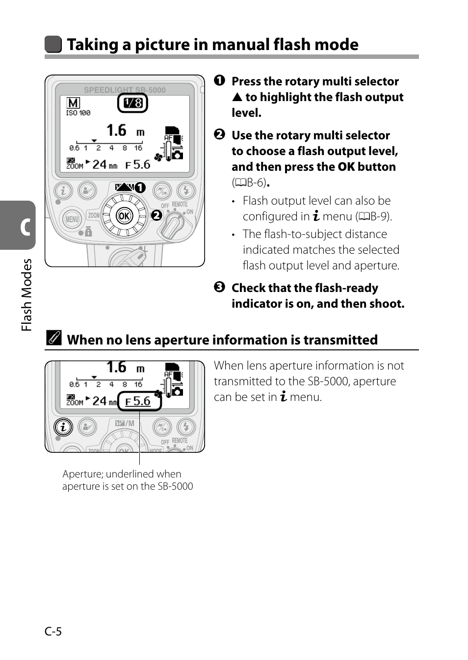 Taking a picture in manual flash mode | Nikon SB-5000 AF Speedlight User Manual | Page 50 / 120