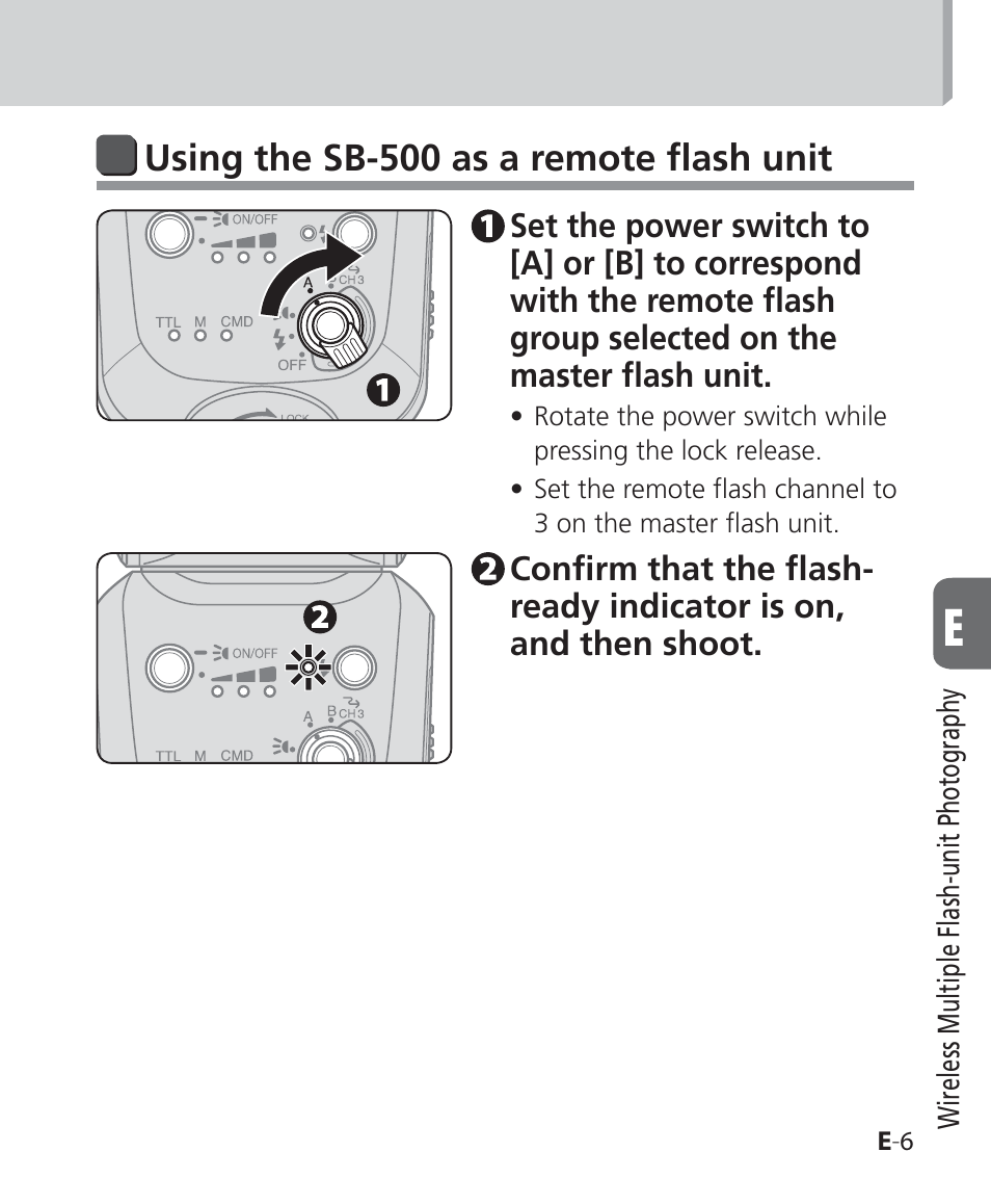 Using the sb-500 as a remote flash unit | Nikon SB-500 AF Speedlight User Manual | Page 47 / 96