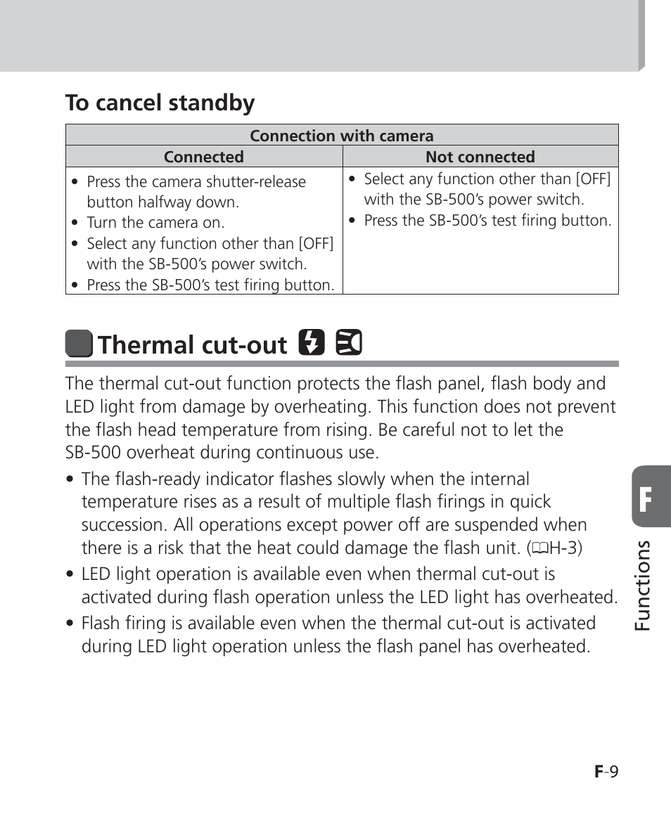Thermal cut-out | Nikon SB-500 AF Speedlight User Manual | Page 61 / 96