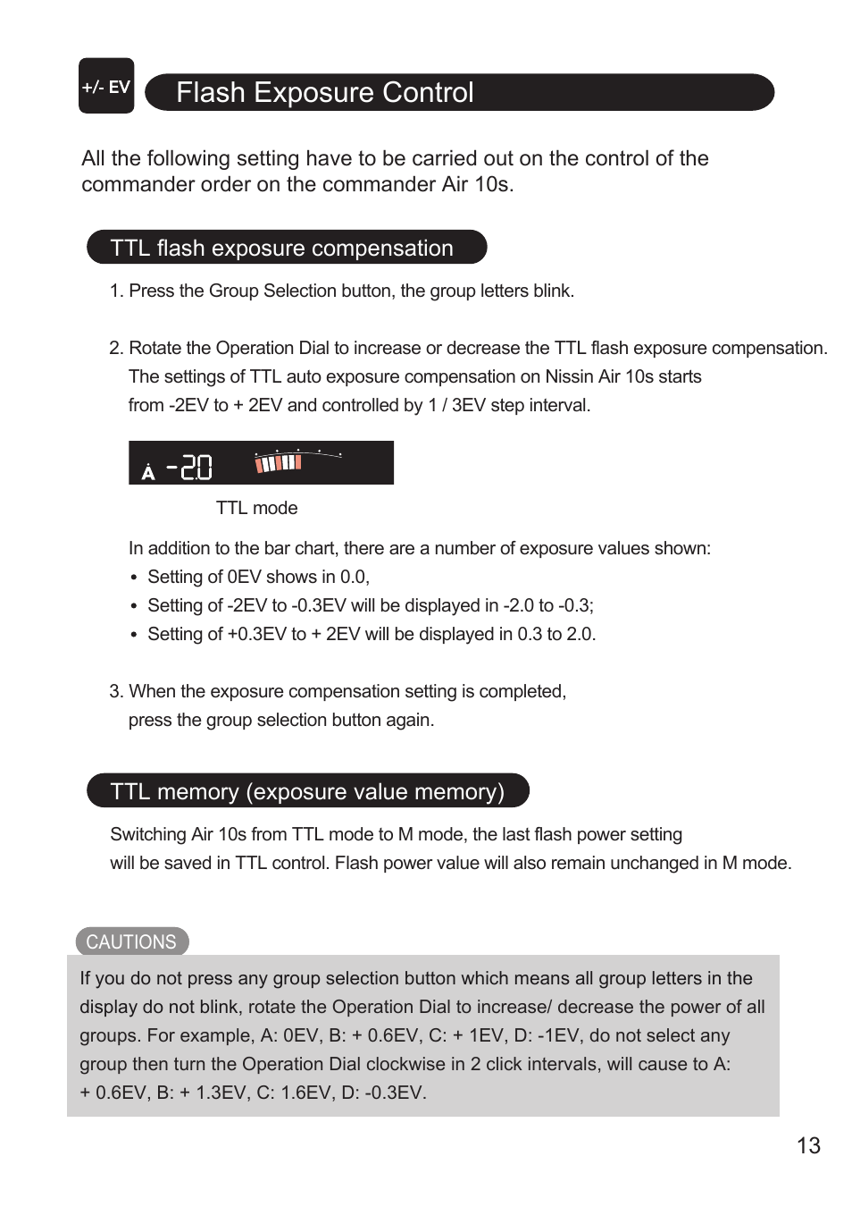 Flash exposure control | Nissin MG10 Wireless Flash with Air 10s Commander (Nikon) User Manual | Page 14 / 26