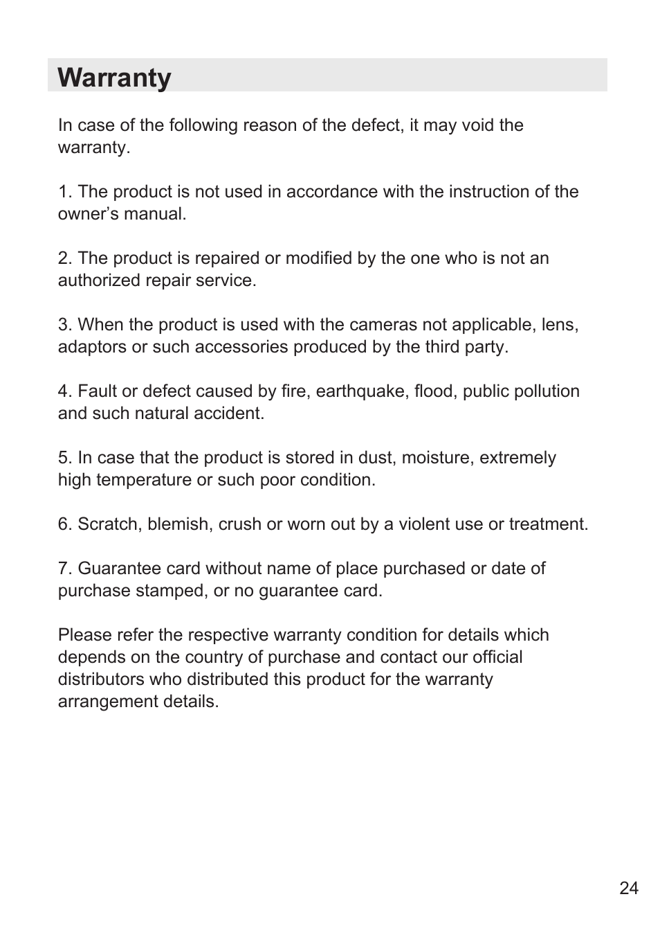 Warranty | Nissin MG10 Wireless Flash with Air 10s Commander (Nikon) User Manual | Page 25 / 26