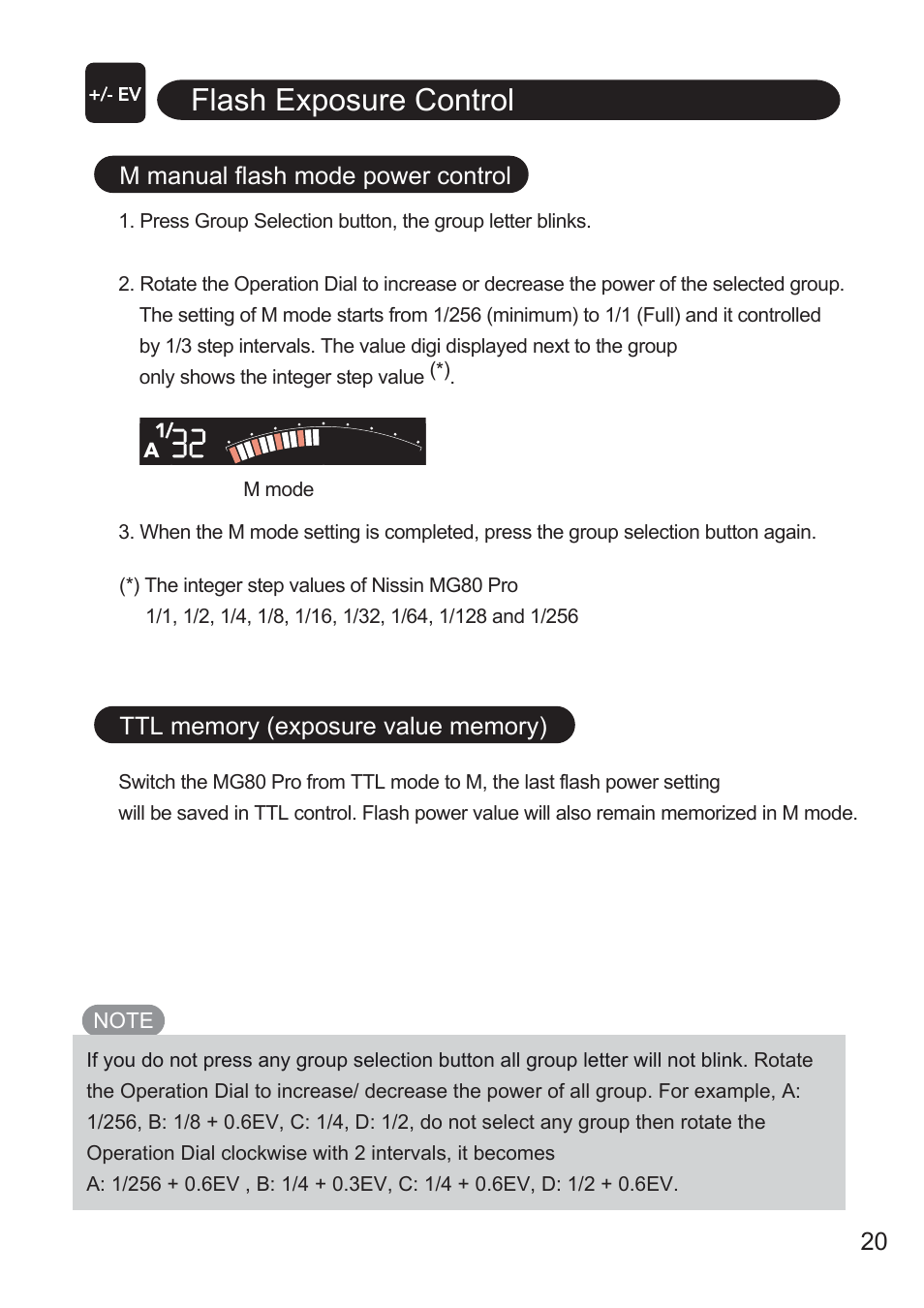 Flash exposure control | Nissin MG80 Pro Flash for Cameras User Manual | Page 21 / 31