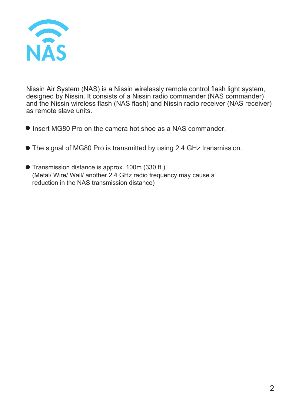 Nissin MG80 Pro Flash for Cameras User Manual | Page 3 / 31