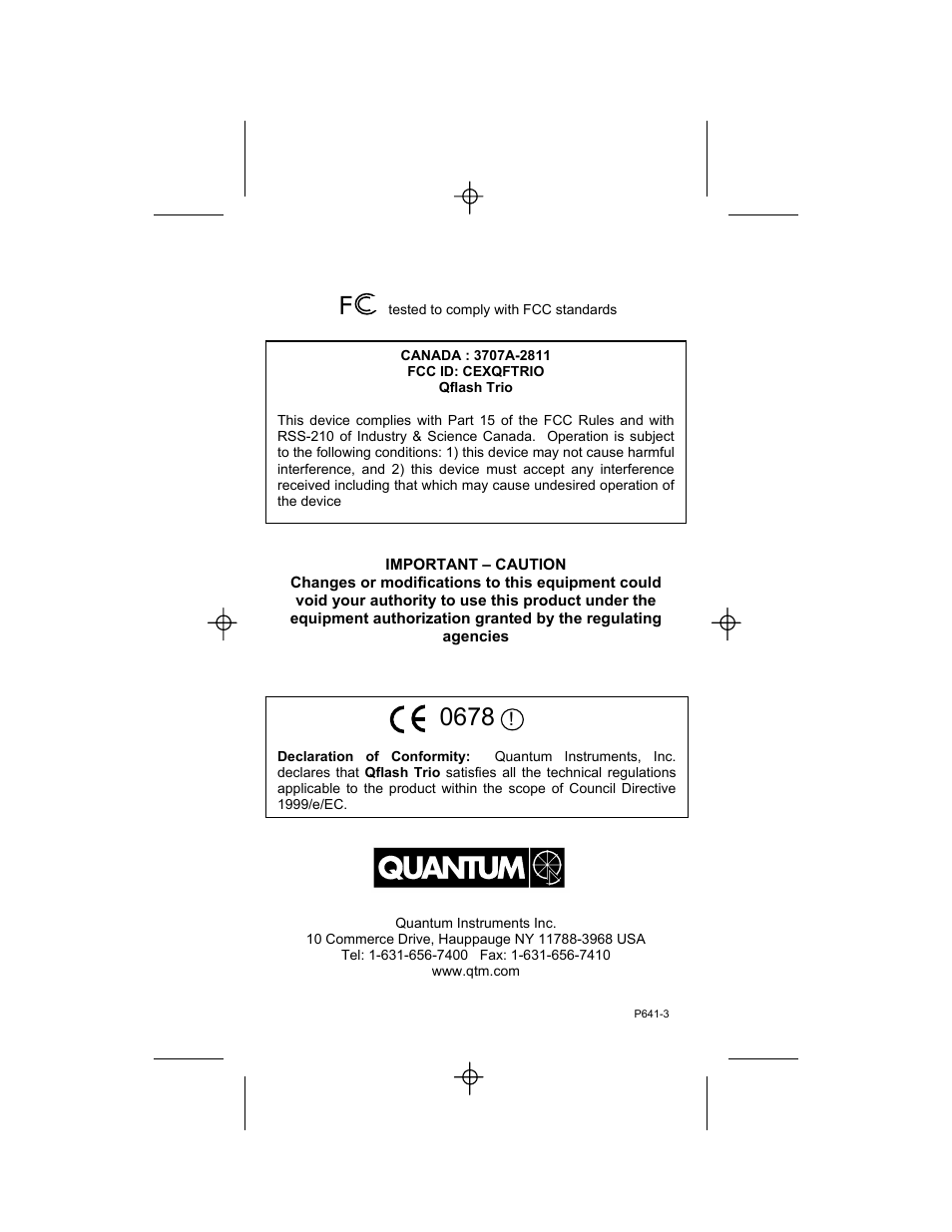 Quantum Instruments Qflash TRIO Basic Flash for Cameras User Manual | Page 40 / 40