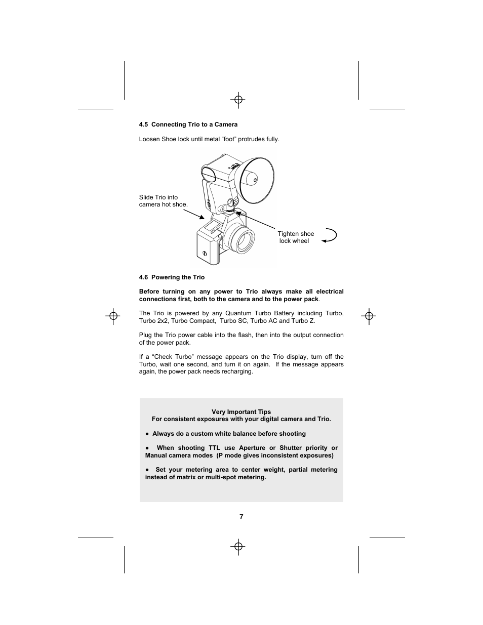 Quantum Instruments Qflash TRIO Basic Flash for Cameras User Manual | Page 9 / 40