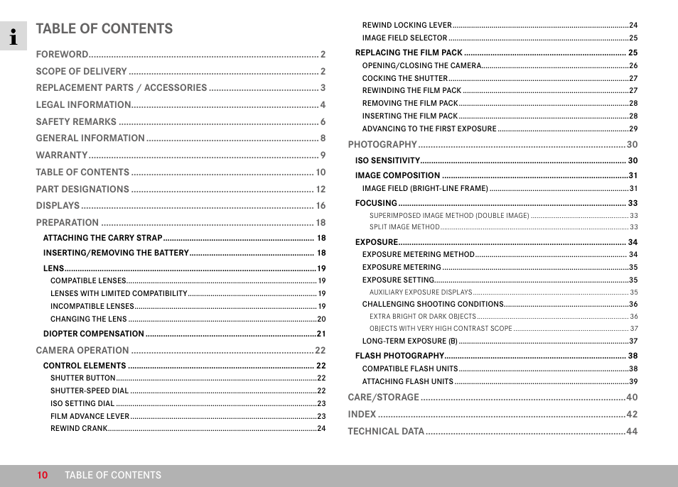 LEICA M6 Rangefinder Camera User Manual | Page 10 / 49