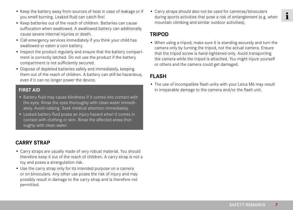 LEICA M6 Rangefinder Camera User Manual | Page 7 / 49