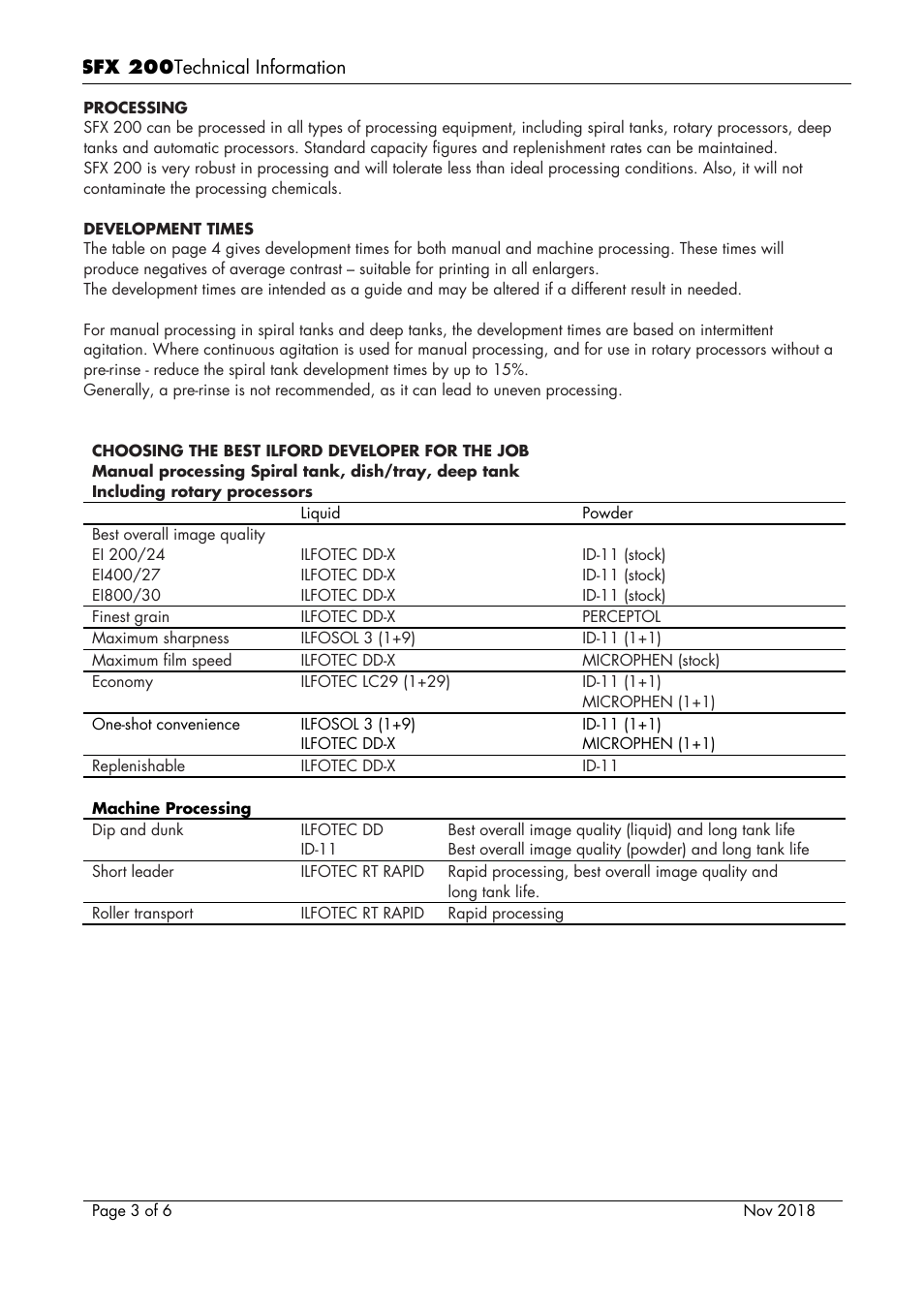 Ilford SFX 200 Black and White Negative Film (35mm Roll Film, 36 Exposures) User Manual | Page 3 / 6