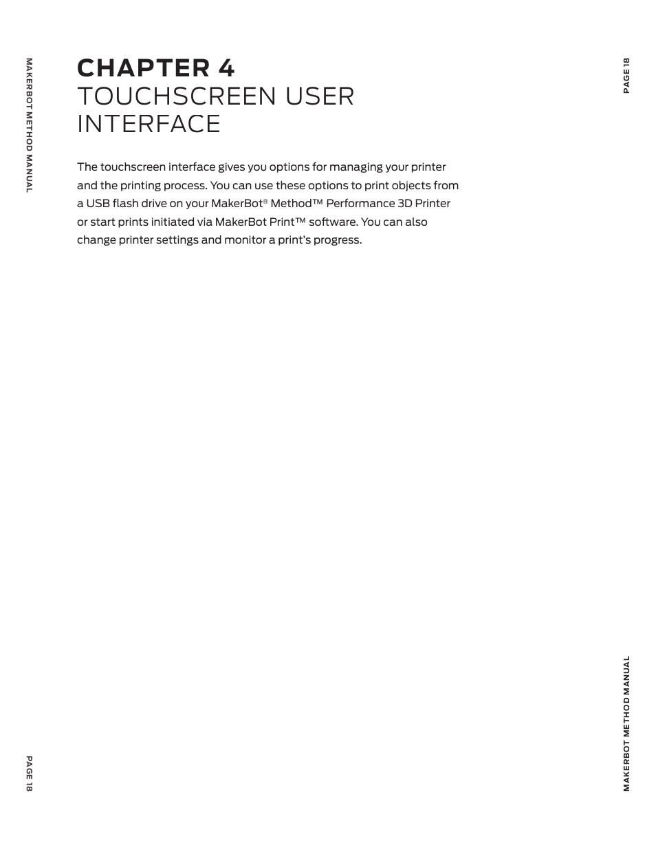 Chapter 4 touchscreen user interface | MakerBot METHOD X 3D Printer User Manual | Page 18 / 28