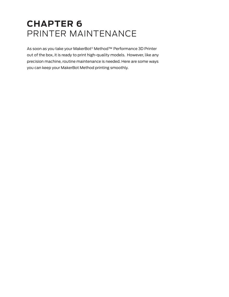 Chapter 6 printer maintenance | MakerBot METHOD X 3D Printer User Manual | Page 25 / 28