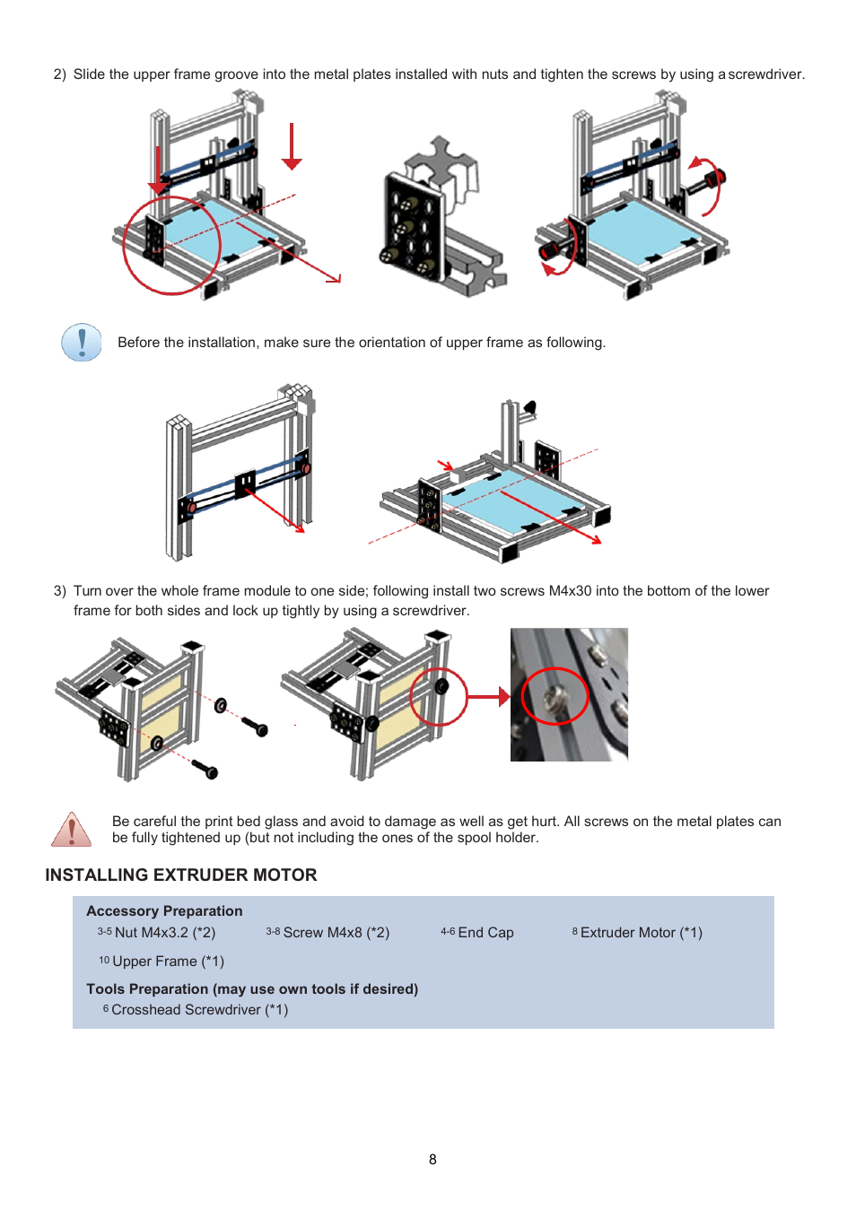 Installing extruder motor | XYZprinting Crazy3DPrint CZ-300 DIY 3D Printer User Manual | Page 10 / 34