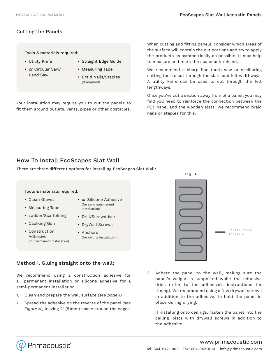 How to install ecoscapes slat wall | Primacoustic EcoScapes Slat Wall (98 x 32", Oak, 2-Pack) User Manual | Page 2 / 4