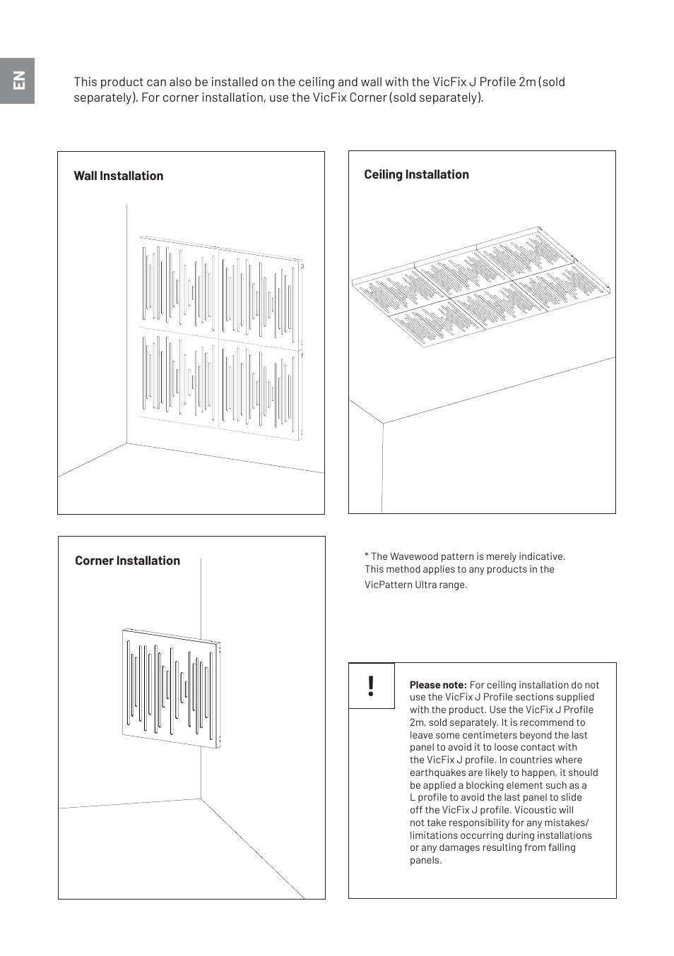 Vicoustic VicPattern Ultra Wavewood Acoustic Panel (Metallic Copper, 3-Pack) User Manual | Page 3 / 7