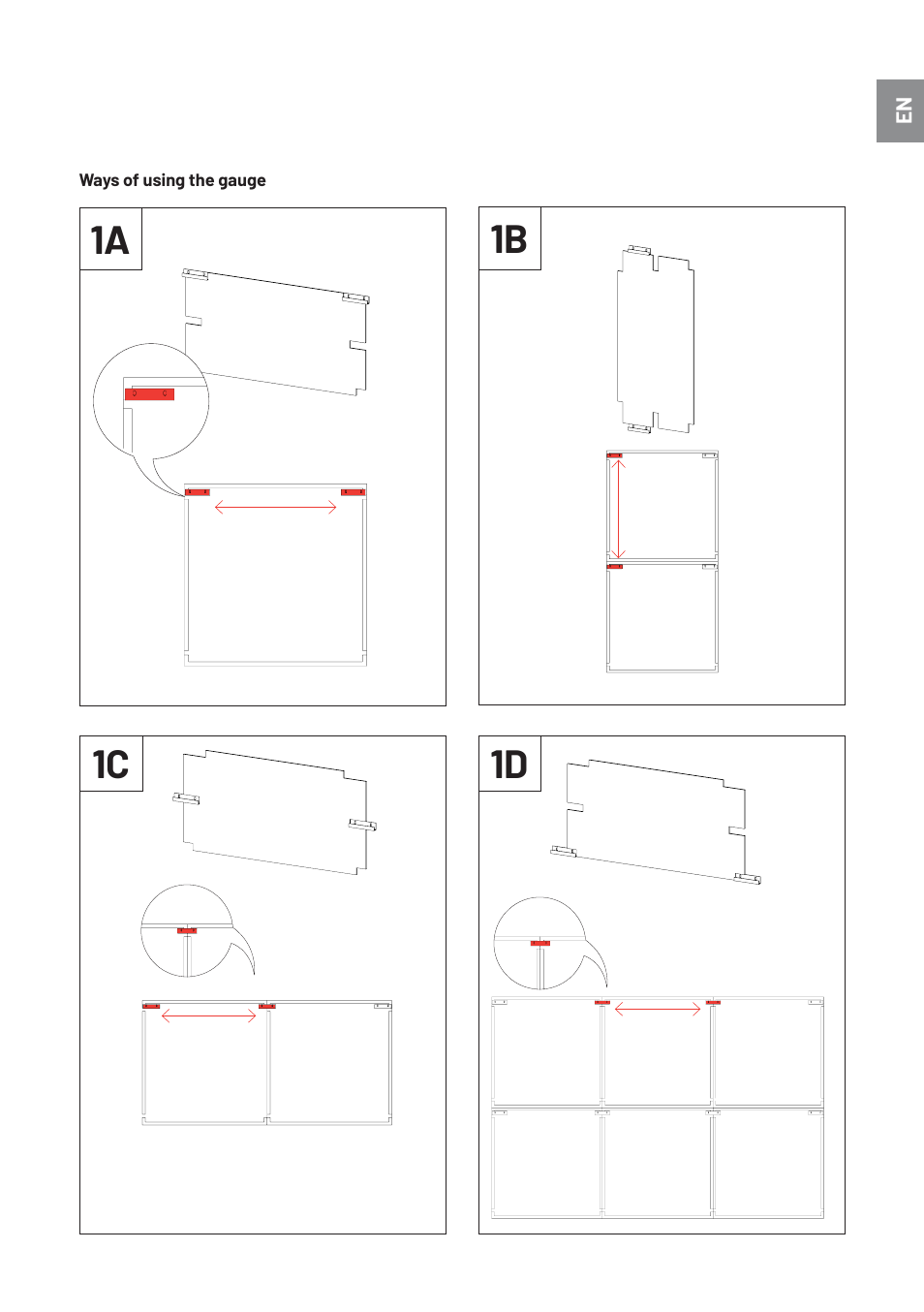 1a 1b 1c 1d | Vicoustic VicPattern Ultra Wavewood Acoustic Panel (Metallic Copper, 3-Pack) User Manual | Page 4 / 7