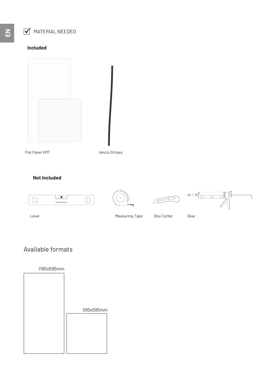 Available formats | Vicoustic Wall/Ceiling Flat Panel VMT with Concrete, Pattern 1 (46.85 x 23.43 x 0.787", 8-Pack) User Manual | Page 2 / 8