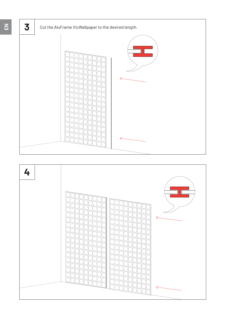 Vicoustic VicWallpaper VMT Acoustic Wallpaper Symmetric (Light Gray, 23.43 x 23.43 x 0.39", 8-Pack) User Manual | Page 4 / 8