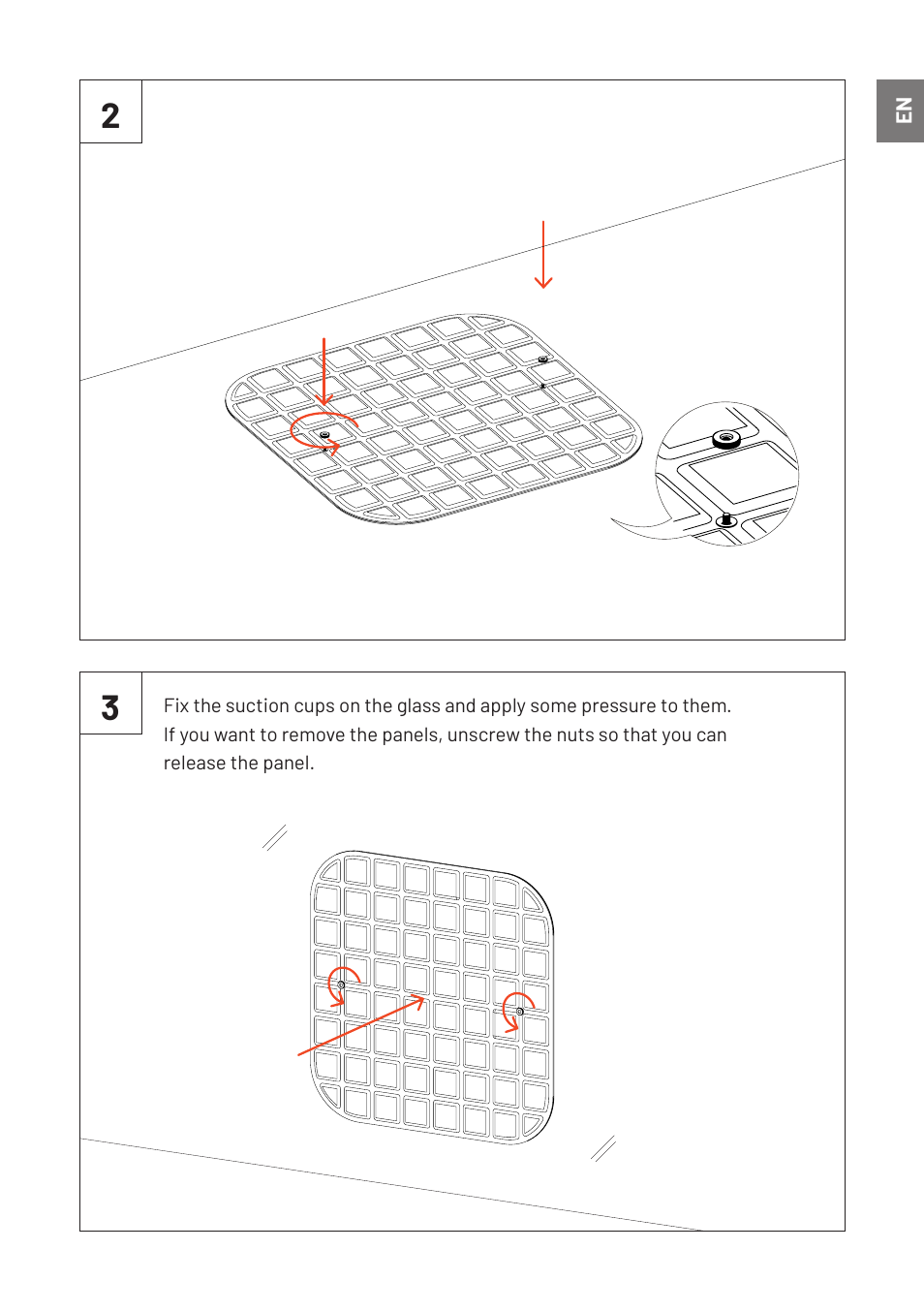 Vicoustic VicOffice Wall Acoustic Panel for Mounting to Glazed Panel in VicBooth Office (Square 8, 23.4 x 23.4", Pumpkin Orange) User Manual | Page 3 / 4
