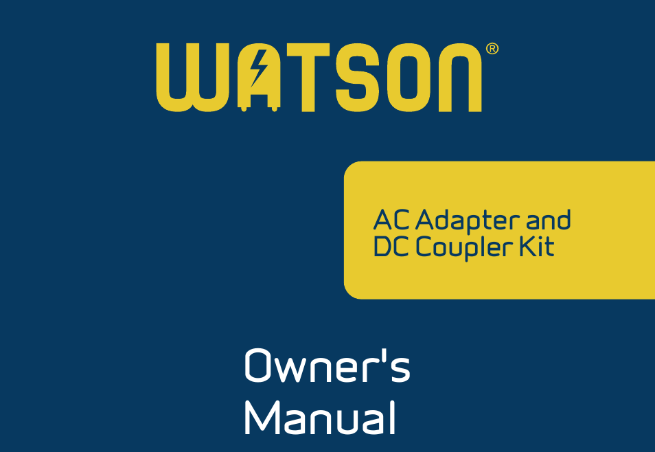 Watson CBA-C1 AC Adapter and DC Coupler Replaces LP-E6N Battery User Manual | 8 pages