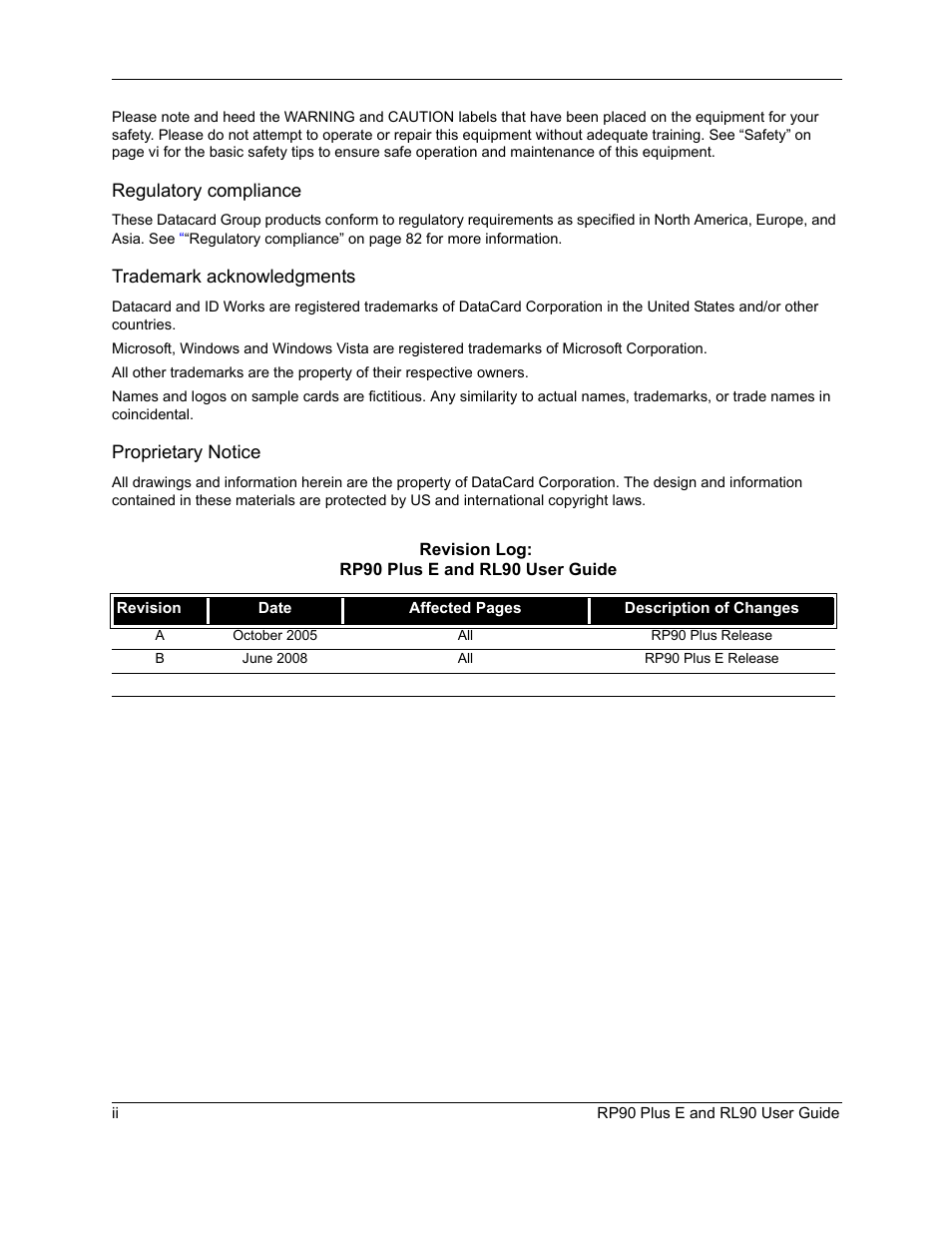 Datacard Group RL90 User Manual | Page 2 / 89