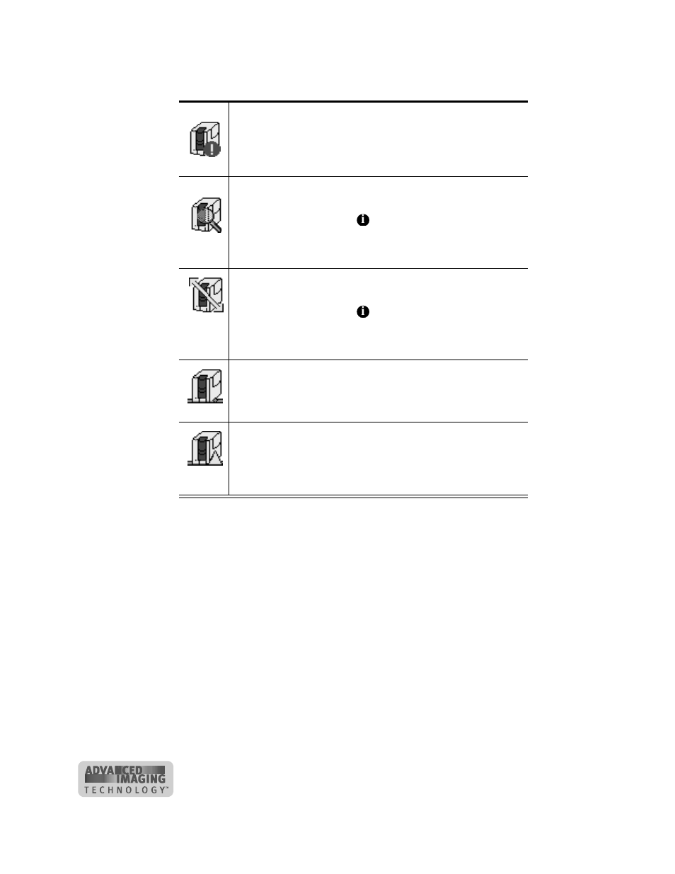 Opening and using the status monitor -10, Opening and using the status monitor, Table 3-1: status monitor icons | Datacard Group ImageCard SelectTM and UltraGrafix SelectTM Printers User Manual | Page 40 / 154