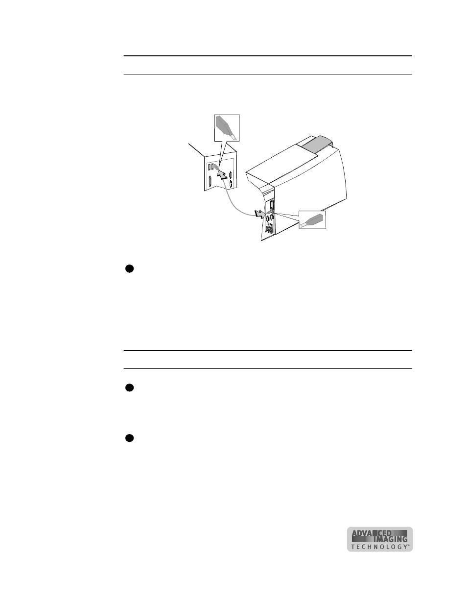 Connect a usb data cable, Connect an optional smart card serial cable | Datacard Group ImageCard SelectTM and UltraGrafix SelectTM Printers User Manual | Page 85 / 154