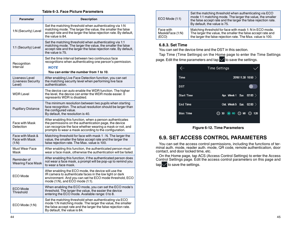 Set access control parameters | ATN TITEW1000 Thermal Entry Wizard Access Control Station with Table Stand Mount User Manual | Page 23 / 56