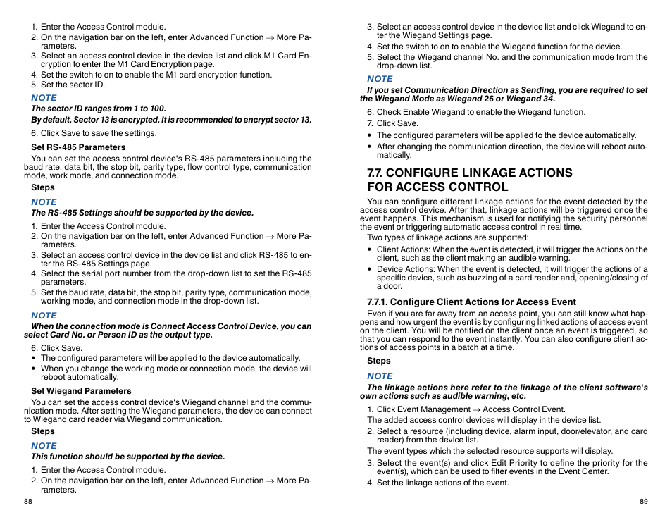 Configure linkage actions for access control | ATN TITEW1000 Thermal Entry Wizard Access Control Station with Table Stand Mount User Manual | Page 45 / 56