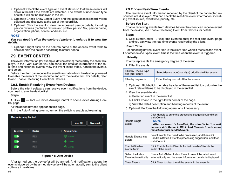 Event center | ATN TITEW1000 Thermal Entry Wizard Access Control Station with Table Stand Mount User Manual | Page 48 / 56