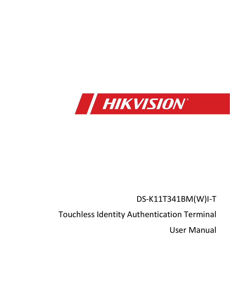 Hikvision DS-K1T341BMWI-T Touchless Identity Authentication Terminal User Manual | 141 pages