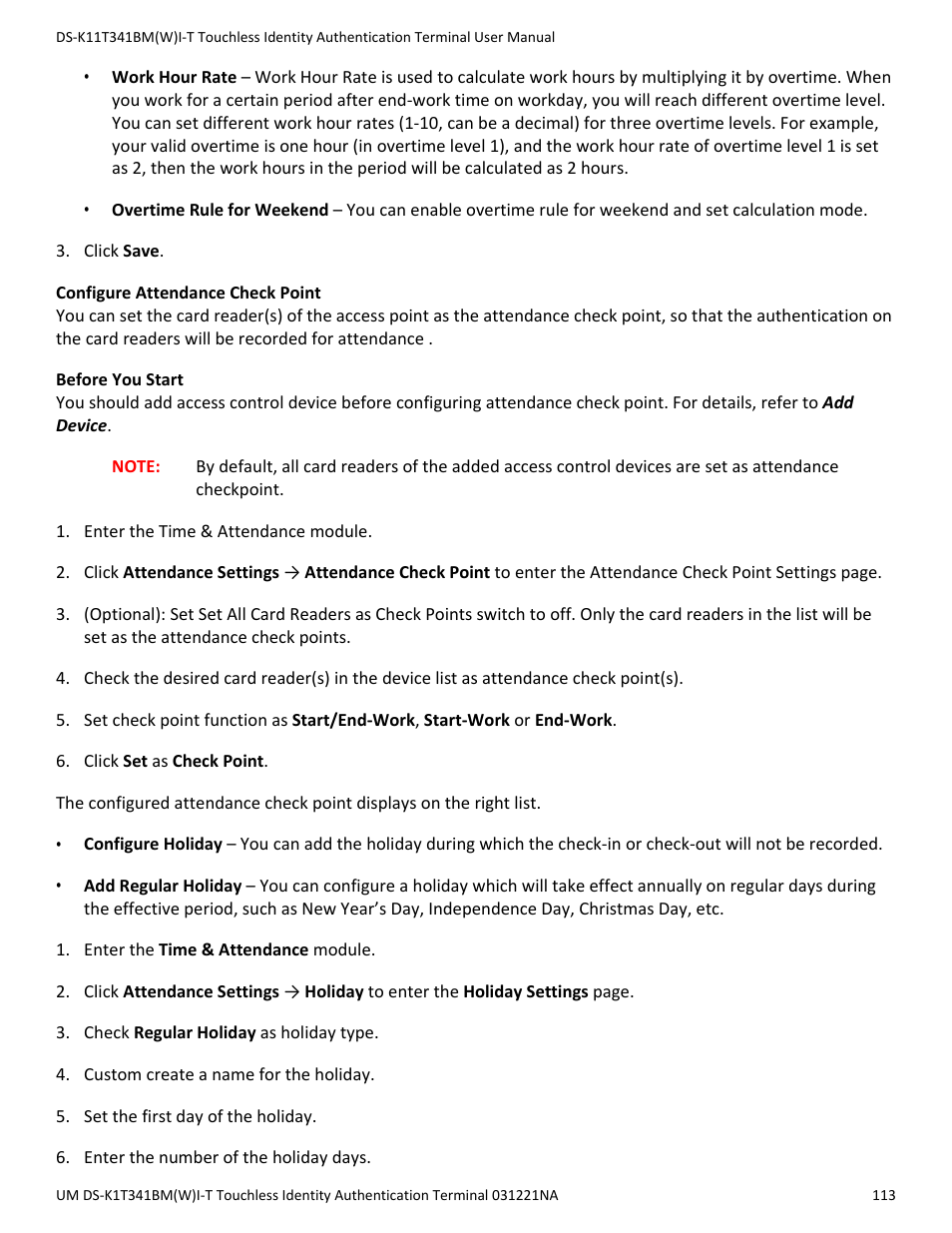 Hikvision DS-K1T341BMWI-T Touchless Identity Authentication Terminal User Manual | Page 113 / 141