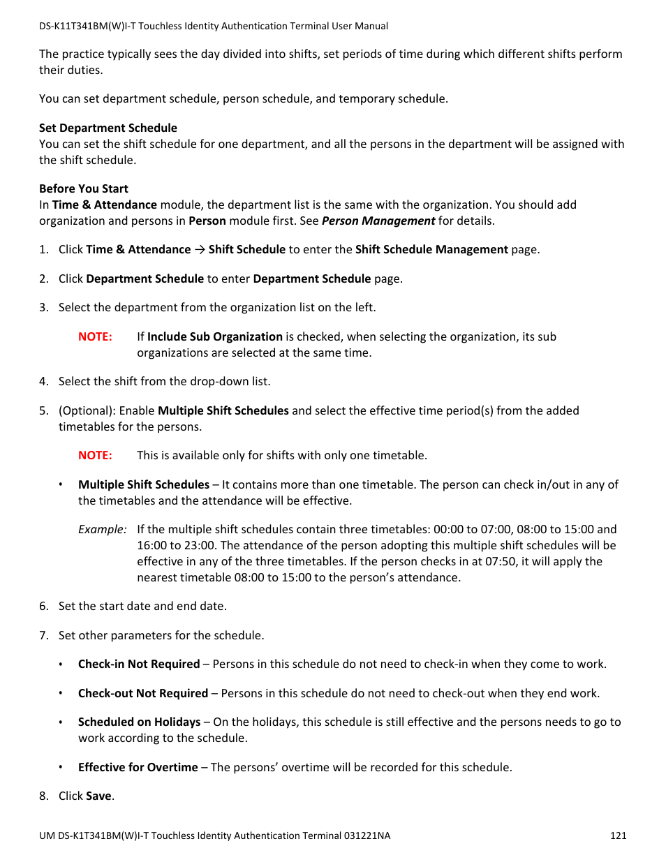 Hikvision DS-K1T341BMWI-T Touchless Identity Authentication Terminal User Manual | Page 121 / 141
