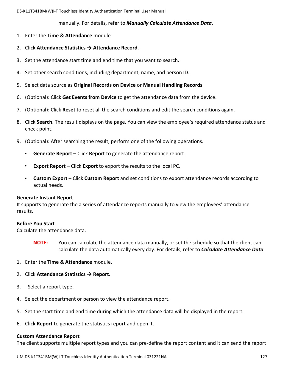 Hikvision DS-K1T341BMWI-T Touchless Identity Authentication Terminal User Manual | Page 127 / 141