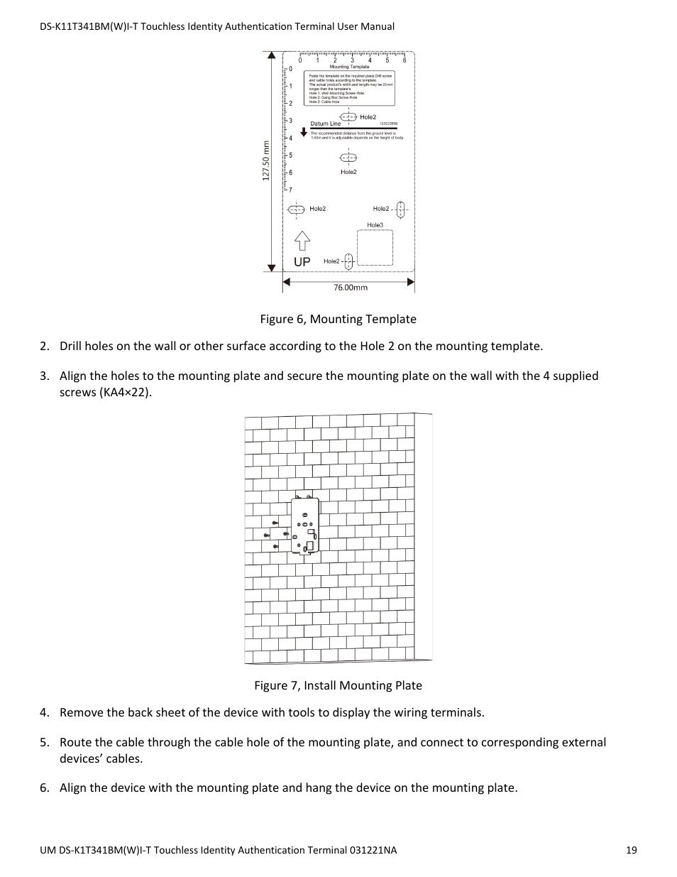 Hikvision DS-K1T341BMWI-T Touchless Identity Authentication Terminal User Manual | Page 19 / 141