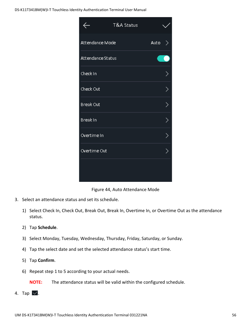 Hikvision DS-K1T341BMWI-T Touchless Identity Authentication Terminal User Manual | Page 56 / 141
