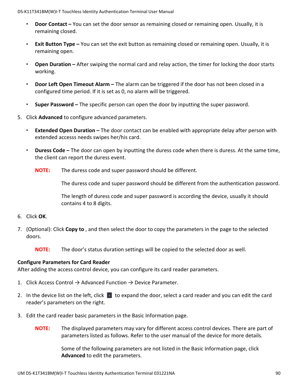 Hikvision DS-K1T341BMWI-T Touchless Identity Authentication Terminal User Manual | Page 90 / 141
