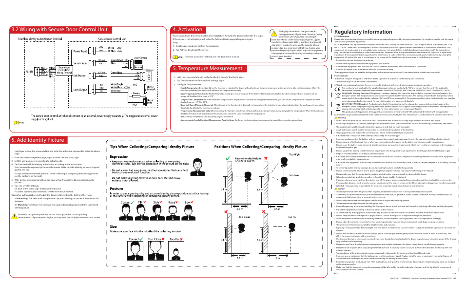 Regulatory information | Hikvision DS-K1T341BMWI-T Touchless Identity Authentication Terminal User Manual | Page 2 / 2