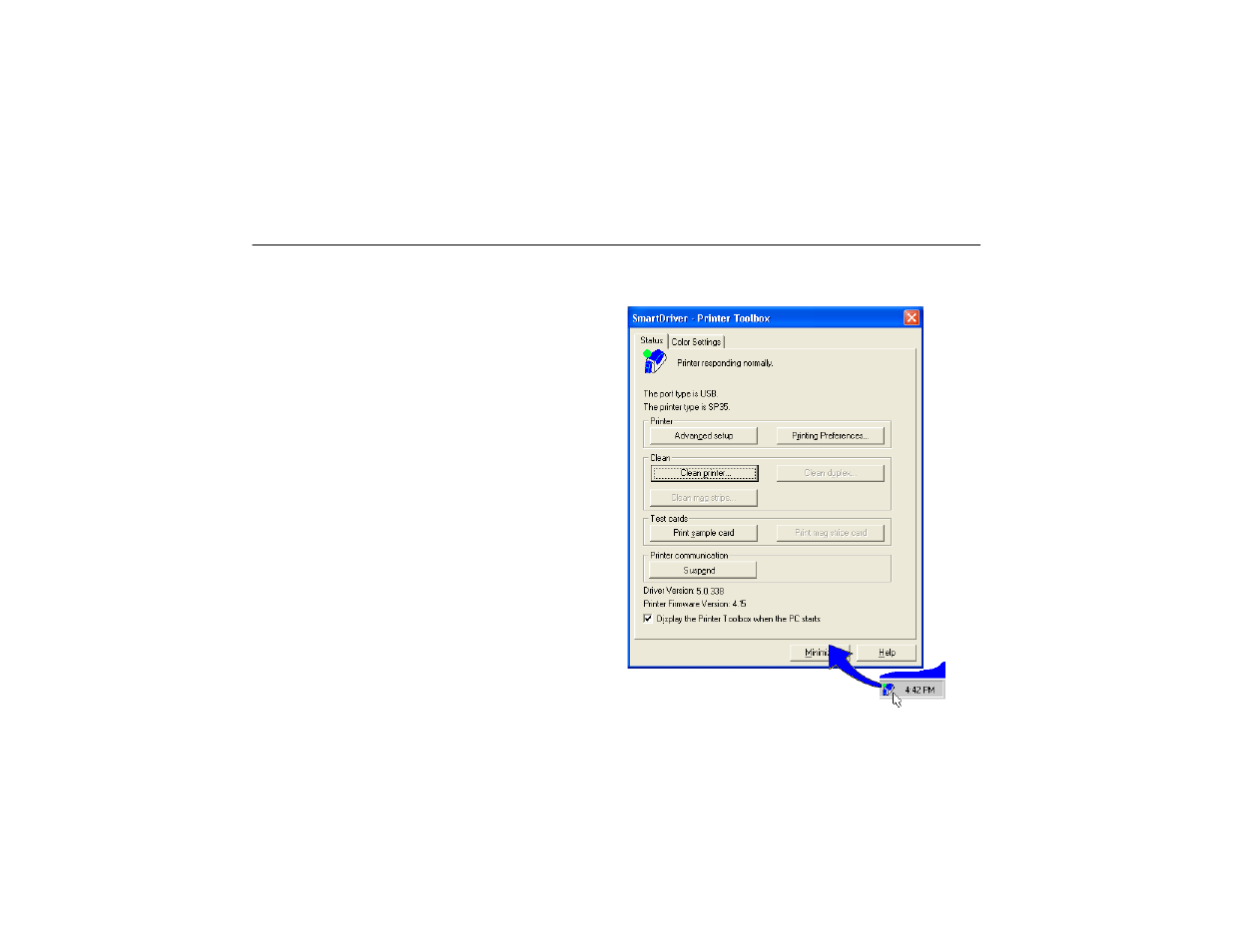 Open the printer toolbox | Datacard Group 553772-001 User Manual | Page 18 / 30