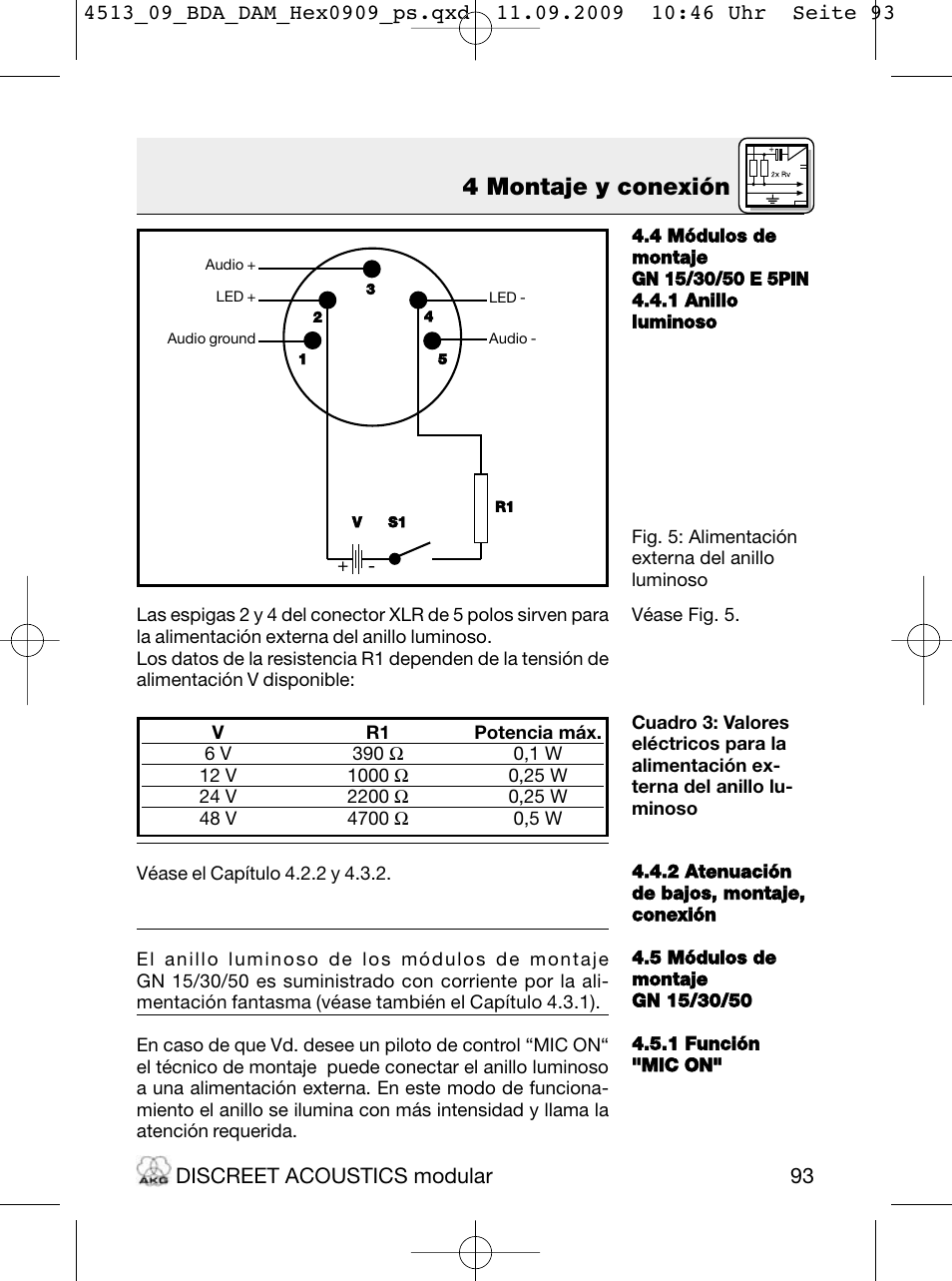 4 montaje y conexión, Discreet acoustics modular | Akg HM 1000 Ceiling Hanging Module for CK Series Microphone Capsules User Manual | Page 93 / 132