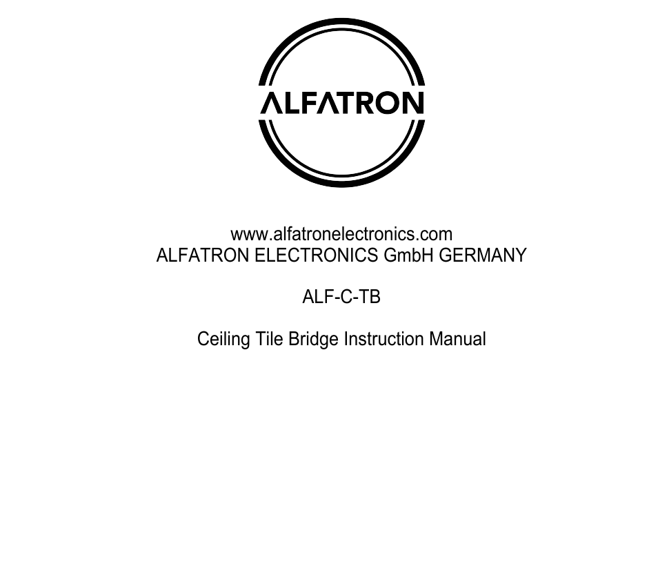 Alfatron Tile Bridge (4 to 6") User Manual | 2 pages