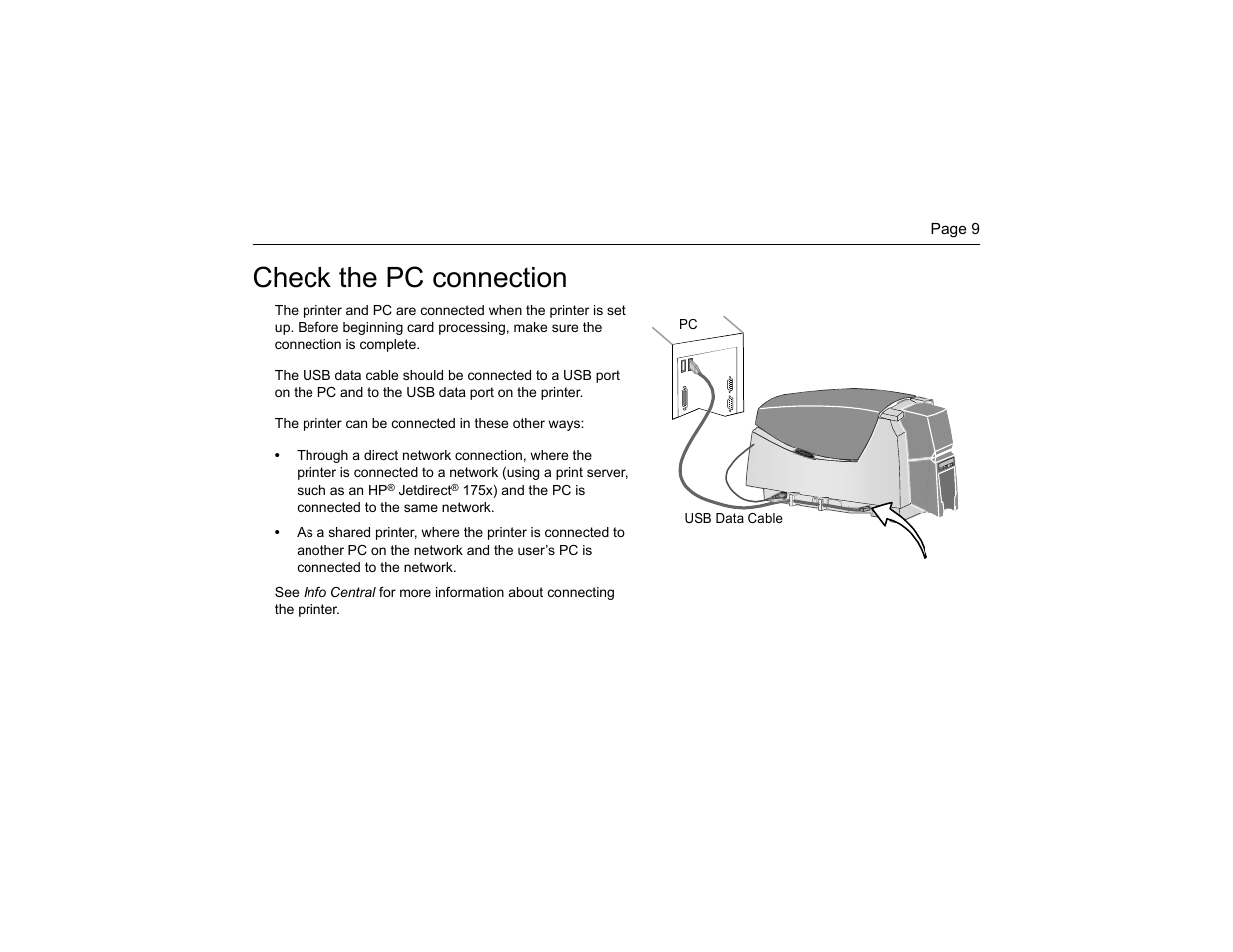 Check the pc connection | Datacard Group CP40 User Manual | Page 12 / 32