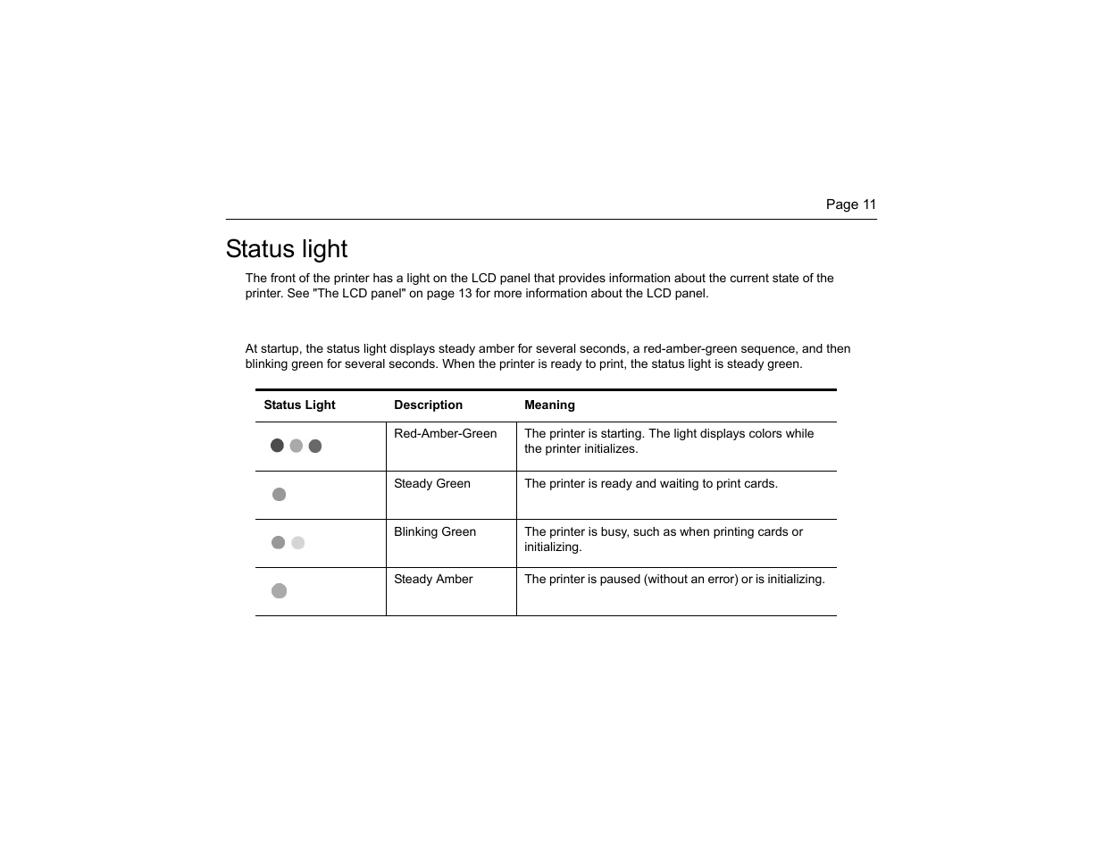 Status light | Datacard Group CP40 User Manual | Page 14 / 32