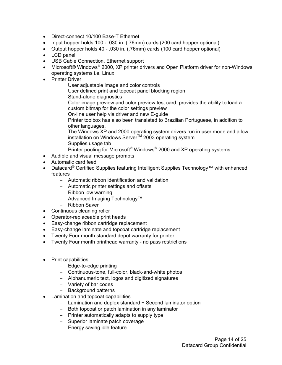 Datacard Group SP PLUS SERIES SP75 User Manual | Page 14 / 25