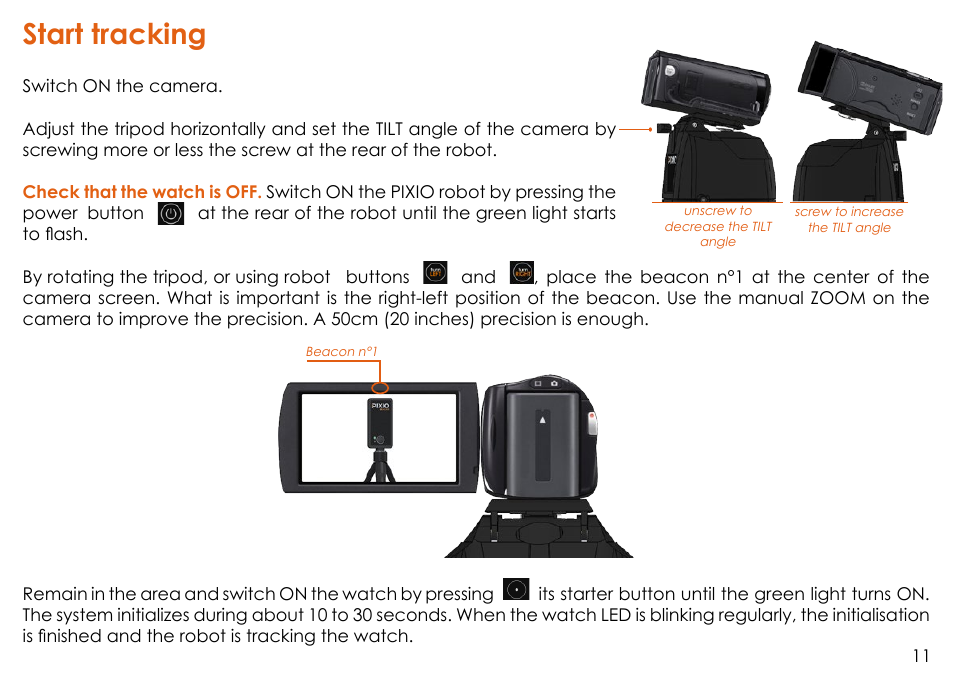Start tracking | MOVE'N SEE Personal Auto-Follow System User Manual | Page 11 / 49
