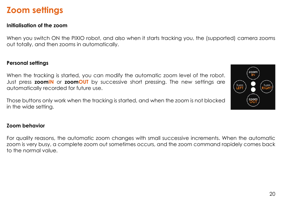 Zoom settings | MOVE'N SEE Personal Auto-Follow System User Manual | Page 20 / 49